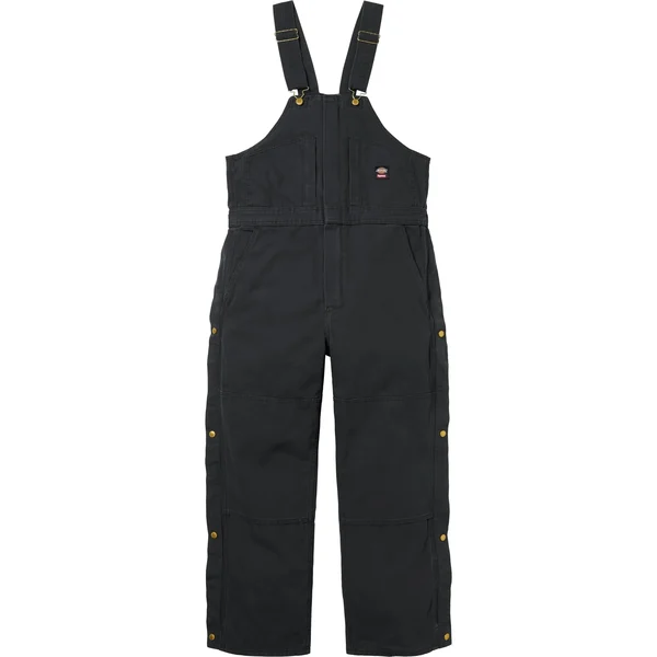 Supreme Dickies Flannel Lined Overall - Black (front)