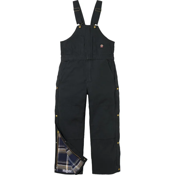 Supreme Dickies Flannel Lined Overall - Black (front)