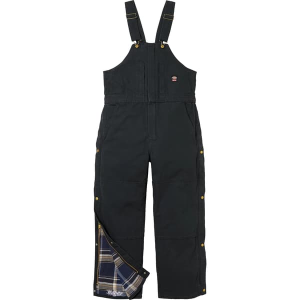 Supreme Dickies Flannel Lined Overall - Black (front)