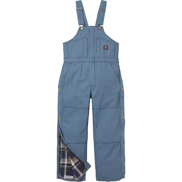 Supreme Dickies Flannel Lined Overall - Light Blue (front)
