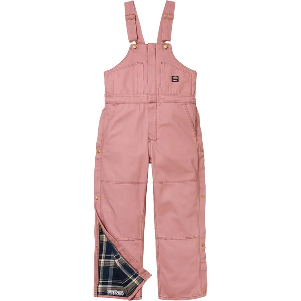 Supreme Dickies Flannel Lined Overall - Pink (front)