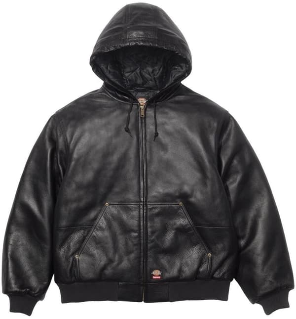 Supreme Dickies Hooded Leather Work Jacket - Product Image