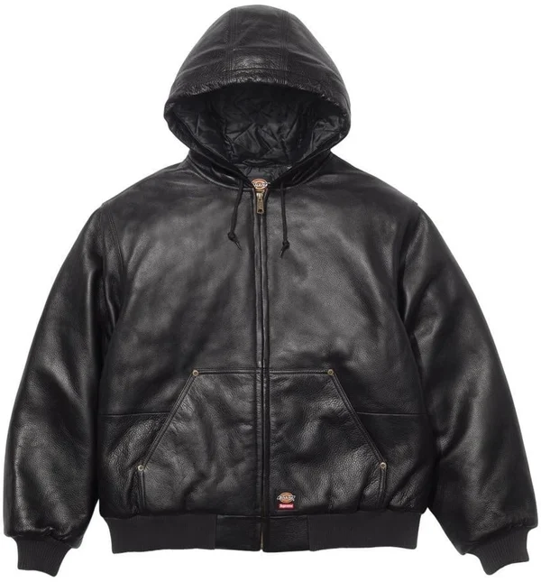 Supreme Dickies Hooded Leather Work Jacket - Product Image