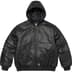 Supreme Dickies Hooded Leather Work Jacket - Black (front)