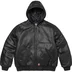 Supreme Dickies Hooded Leather Work Jacket - Black (front)