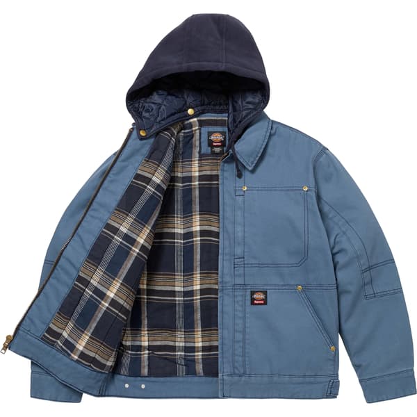 Supreme Dickies Hooded Work Jacket - Light Blue (front)