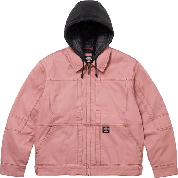 Supreme Dickies Hooded Work Jacket - Pink (front)