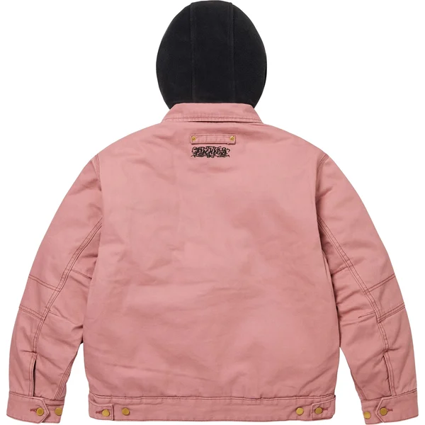 Supreme Dickies Hooded Work Jacket - Pink (front)