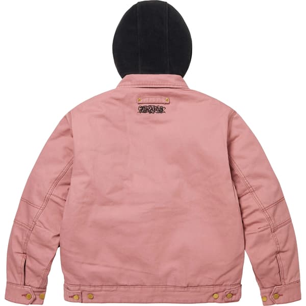 Supreme Dickies Hooded Work Jacket - Pink (front)