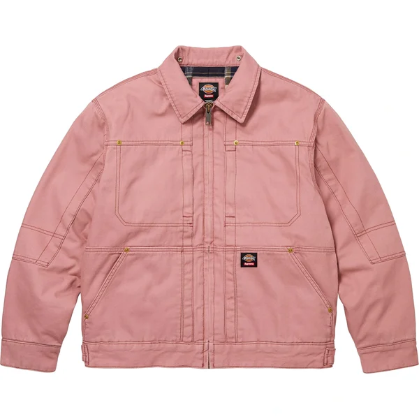 Supreme Dickies Hooded Work Jacket - Pink (front)