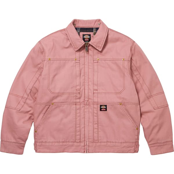Supreme Dickies Hooded Work Jacket - Pink (front)