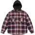Supreme Dickies Lined Zip Up Hooded Flannel Shirt - Black (front)