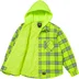Supreme Dickies Lined Zip Up Hooded Flannel Shirt - Fluorescent Green (front)