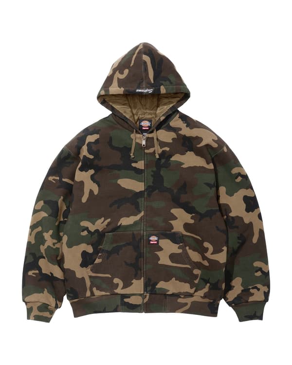 Supreme Dickies Quilted Lined Zip Up Hooded Sweatshirt - Product Image