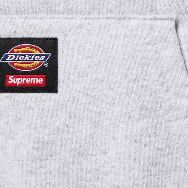 Supreme Dickies Quilted Lined Zip Up Hooded Sweatshirt - Ash Grey (front)
