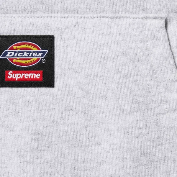 Supreme Dickies Quilted Lined Zip Up Hooded Sweatshirt - Ash Grey (front)