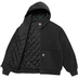 Supreme Dickies Quilted Lined Zip Up Hooded Sweatshirt - Black (front)