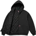 Supreme Dickies Quilted Lined Zip Up Hooded Sweatshirt - Black (front)