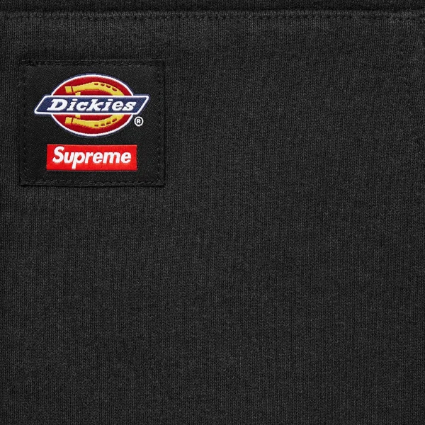 Supreme Dickies Quilted Lined Zip Up Hooded Sweatshirt - Black (front)