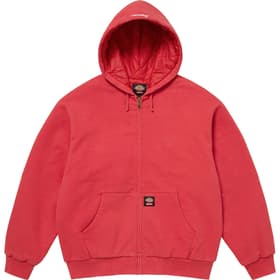 Supreme Dickies Quilted Lined Zip Up Hooded Sweatshirt Burnt Red