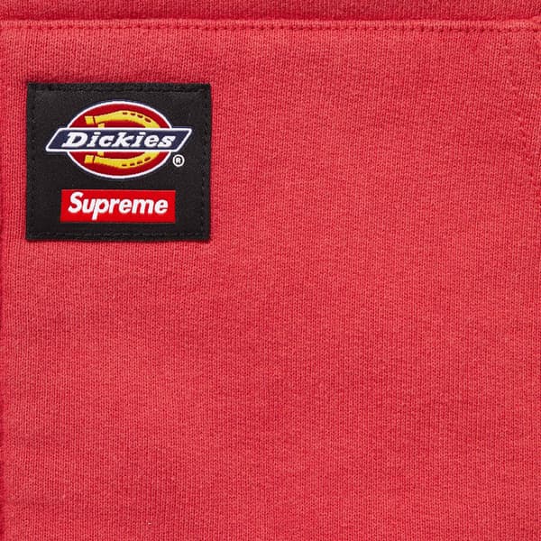 Supreme Dickies Quilted Lined Zip Up Hooded Sweatshirt - Burnt Red (front)
