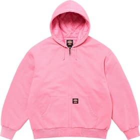 Supreme Dickies Quilted Lined Zip Up Hooded Sweatshirt Dusty Pink