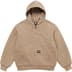 Supreme Dickies Quilted Lined Zip Up Hooded Sweatshirt - Light Tan (front)