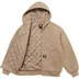 Supreme Dickies Quilted Lined Zip Up Hooded Sweatshirt - Light Tan (front)