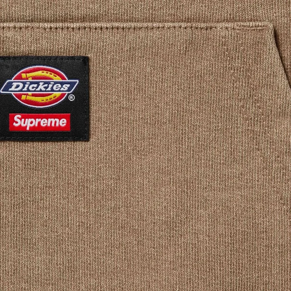 Supreme Dickies Quilted Lined Zip Up Hooded Sweatshirt - Light Tan (front)