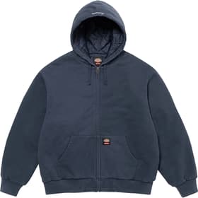 Supreme Dickies Quilted Lined Zip Up Hooded Sweatshirt Navy