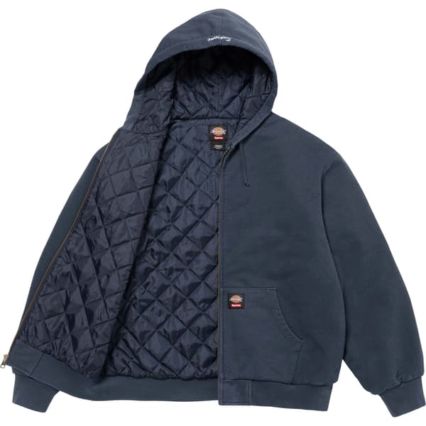 Supreme Dickies Quilted Lined Zip Up Hooded Sweatshirt - Navy (front)