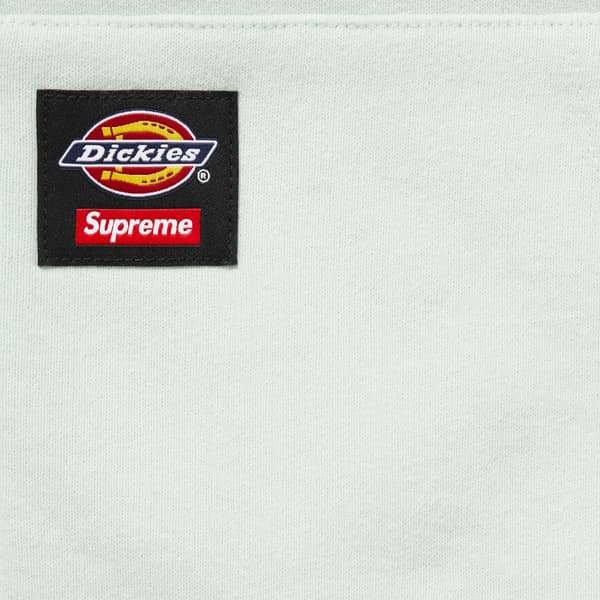 Supreme Dickies Quilted Lined Zip Up Hooded Sweatshirt - Pale Blue (front)