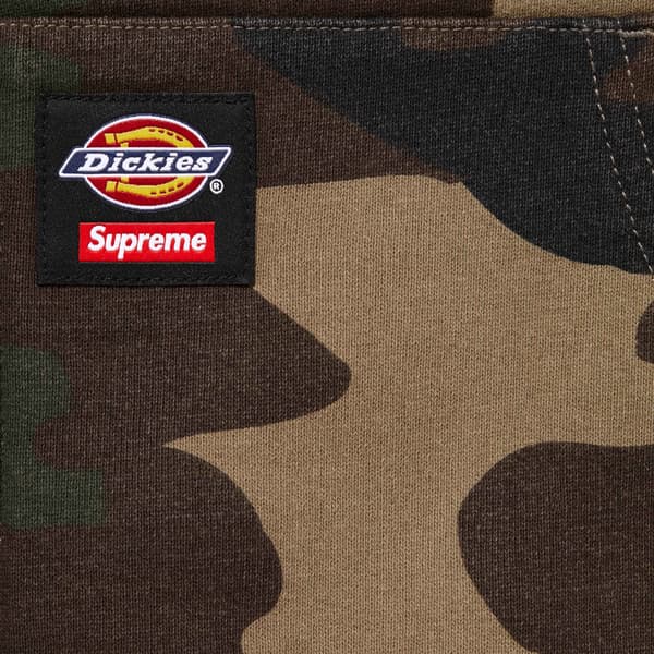Supreme Dickies Quilted Lined Zip Up Hooded Sweatshirt - Woodland Camo (front)