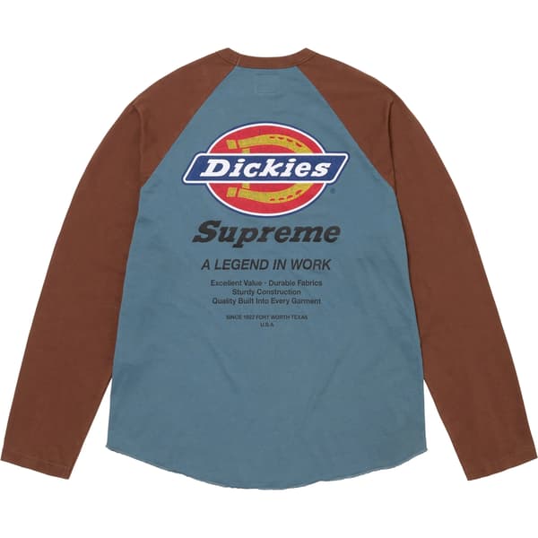 Supreme Dickies Raglan L/S Top - Dark Slate (front)