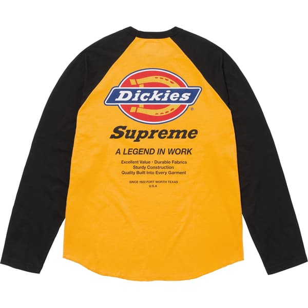Supreme Dickies Raglan L/S Top - Gold (front)