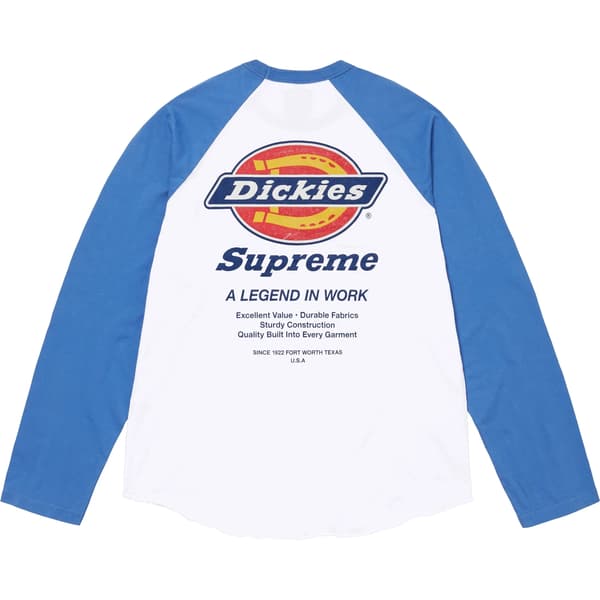 Supreme Dickies Raglan L/S Top - White (front)