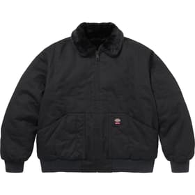 Supreme Dickies Reversible Quilted Faux Fur Work Jacket Black