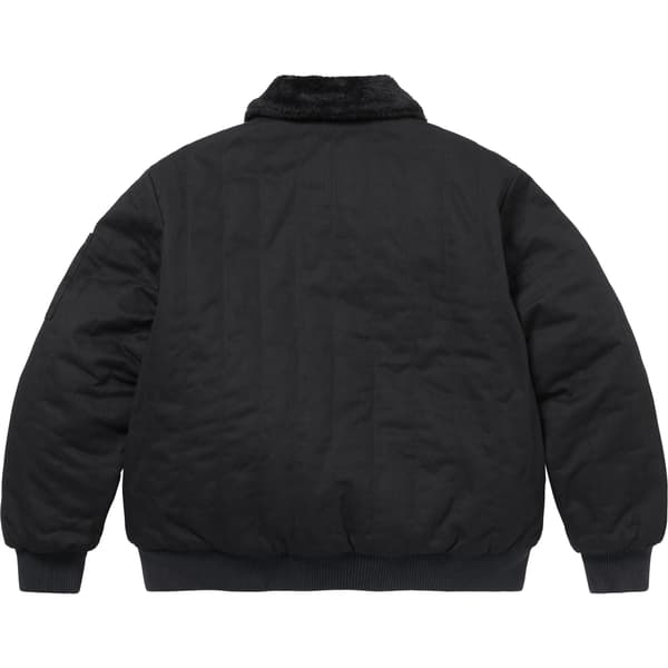 Supreme Dickies Reversible Quilted Faux Fur Work Jacket - Black (front)