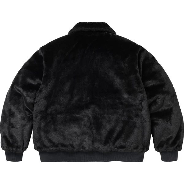 Supreme Dickies Reversible Quilted Faux Fur Work Jacket - Black (front)