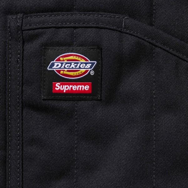 Supreme Dickies Reversible Quilted Faux Fur Work Jacket - Black (front)