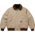 Supreme Dickies Reversible Quilted Faux Fur Work Jacket - Tan (front)