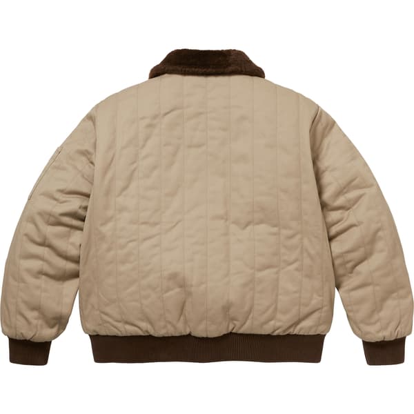 Supreme Dickies Reversible Quilted Faux Fur Work Jacket - Tan (front)