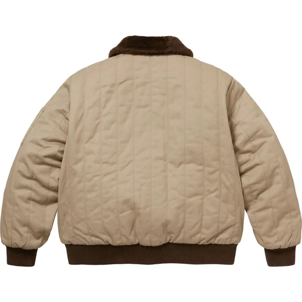 Supreme Dickies Reversible Quilted Faux Fur Work Jacket - Tan (front)