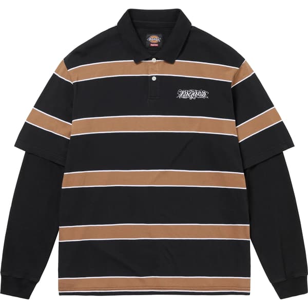 Supreme Dickies Thermal Polo - Black (front)