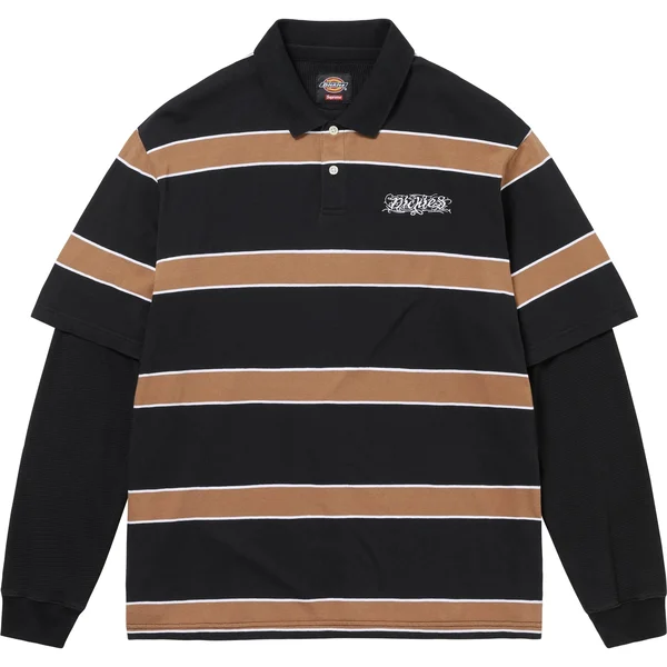 Supreme Dickies Thermal Polo - Black (front)