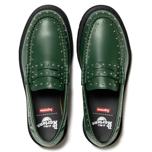 Supreme Dr. Martens Studded Penton Loafer - Dark Green (front)