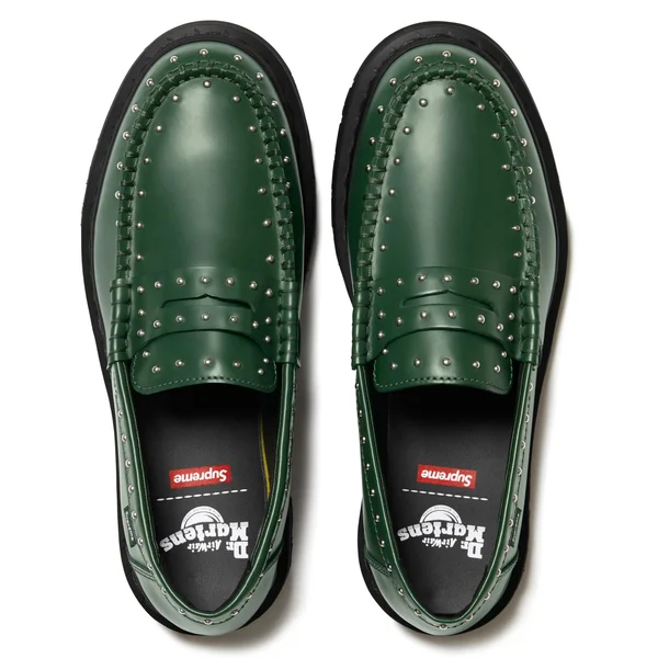 Supreme Dr. Martens Studded Penton Loafer - Dark Green (front)