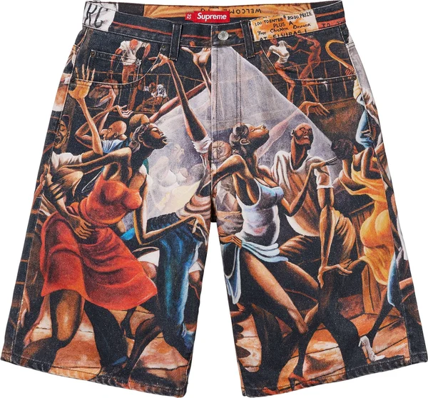Supreme Ernie Barnes Baggy Denim Short - Dance (front)