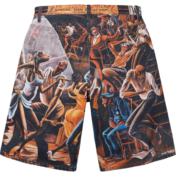 Supreme Ernie Barnes Baggy Denim Short - Dance (front)