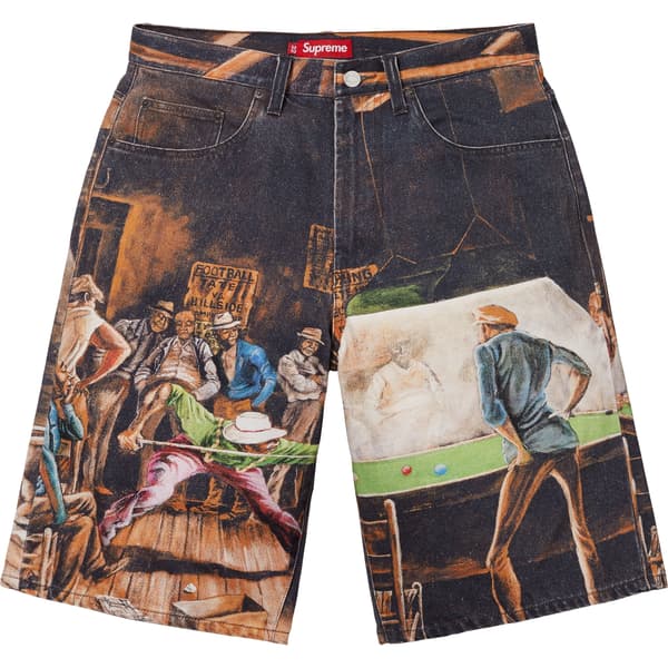 Supreme Ernie Barnes Baggy Denim Short - Pool Hall (front)